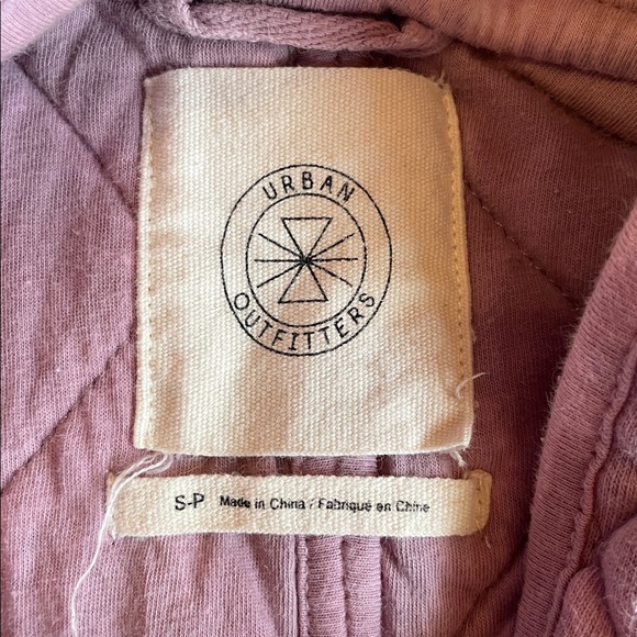 Urban Outfitters Jacket Women Pink Tie Dye Oversized Freja Quilted Zip Hoodie - Picture 4 of 5